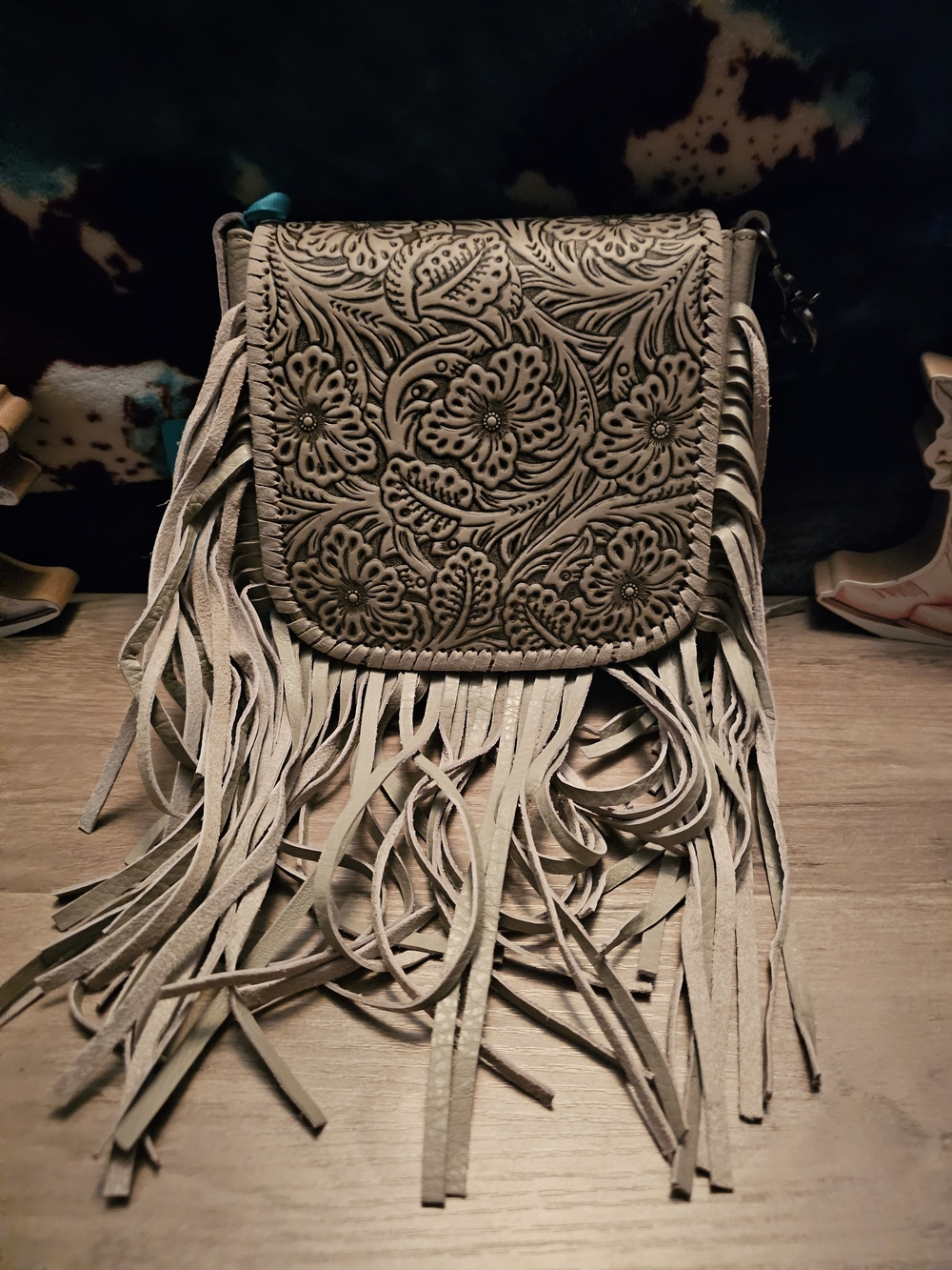 Montana West Genuine Leather Crossbody With Fringe